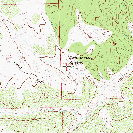Topographic Map of Cottonwood Spring, CO