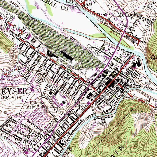 Topographic Map of First Baptist Church, WV