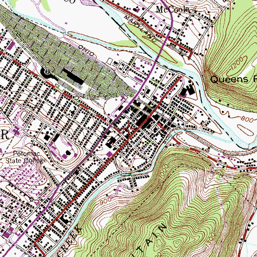 Topographic Map of First United Methodist Church, WV