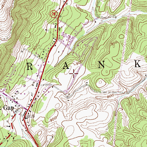 Topographic Map of Frankfort High School, WV