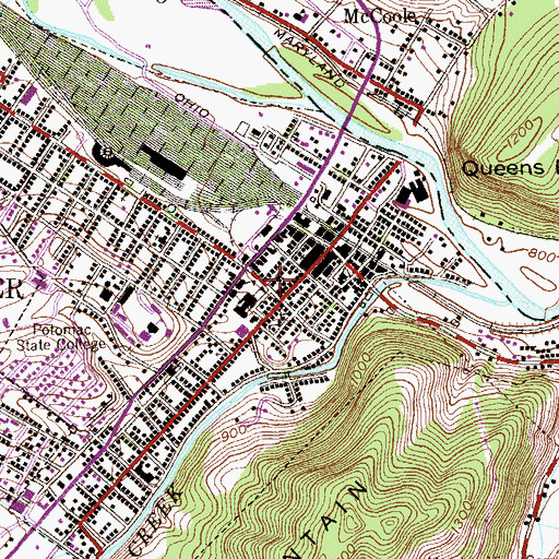 Topographic Map of Keyser Post Office, WV