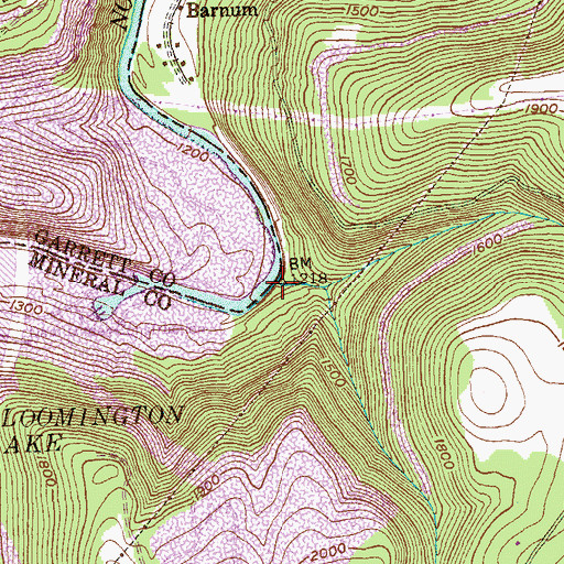 Topographic Map of Lynnwood Run, WV