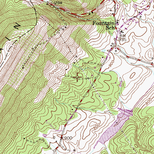 Topographic Map of Mineral County, WV