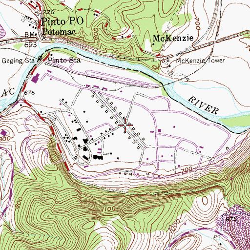 Topographic Map of Rocket Center, WV