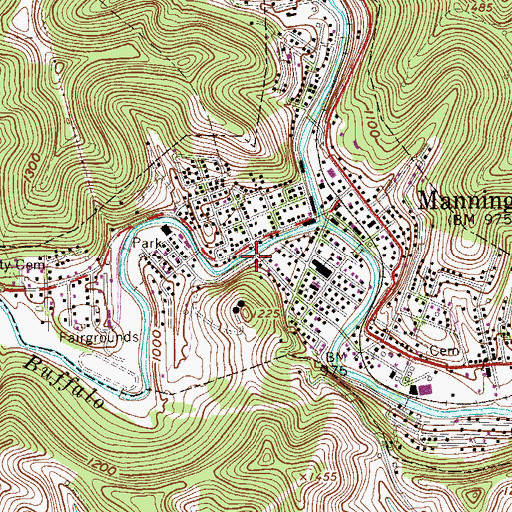 Topographic Map of Calvary Christian School, WV