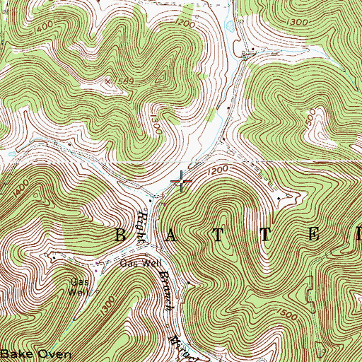 Topographic Map of Efaw School (historical), WV