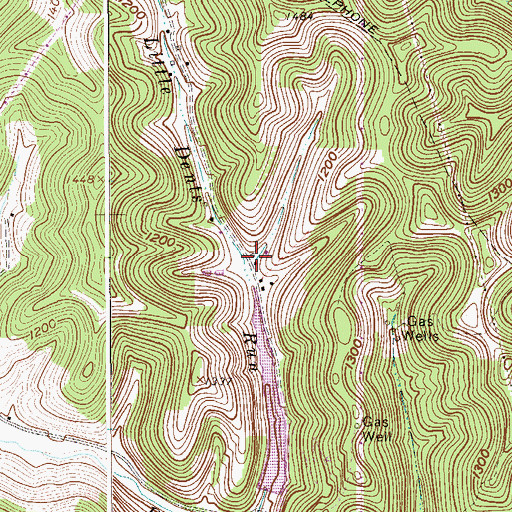 Topographic Map of Little Dents Run School (historical), WV