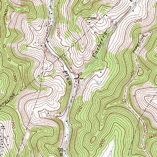 Topographic Map of Lower Plum Run School (historical), WV