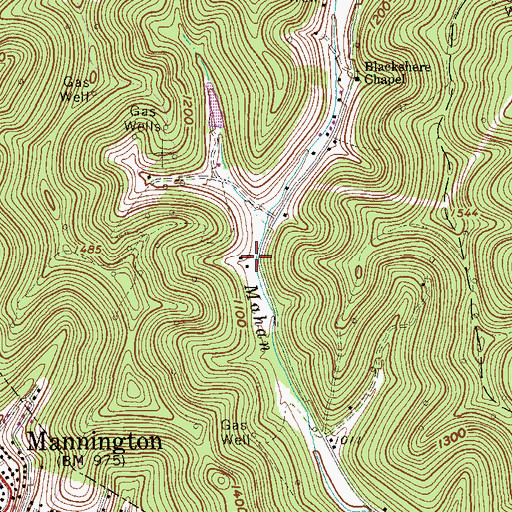 Topographic Map of Mahan School (historical), WV