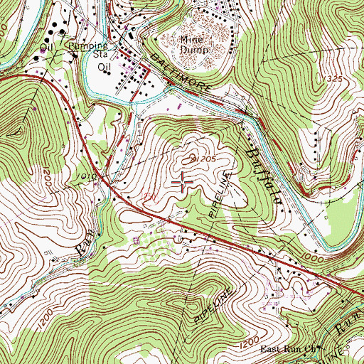 Topographic Map of North Marion High School, WV