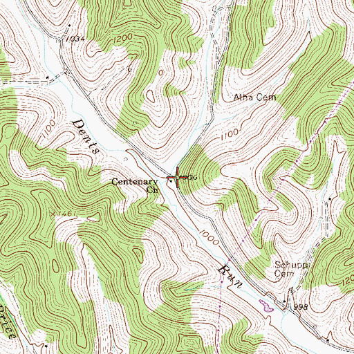 Topographic Map of Satterfield (historical), WV