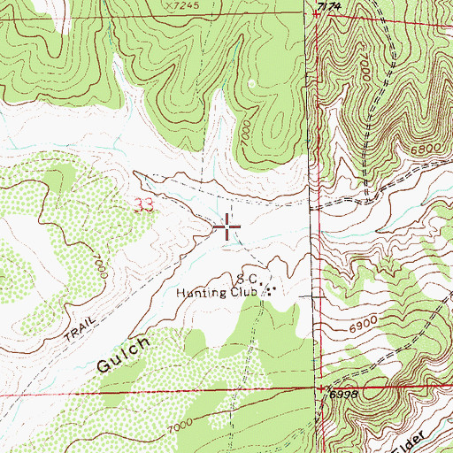 Topographic Map of Dry Fork Corral Gulch, CO
