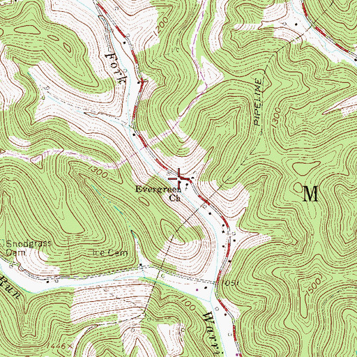 Topographic Map of Snodgrass School (historical), WV