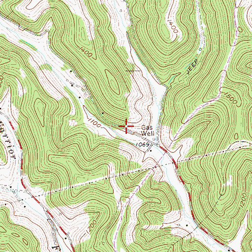 Topographic Map of White School (historical), WV