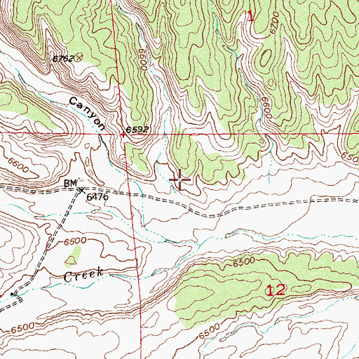 Topographic Map of Big Duck Creek, CO