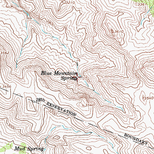Topographic Map of Blue Mountain Spring, AZ