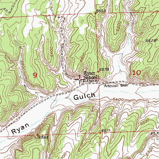 Topographic Map of Ryan School, CO