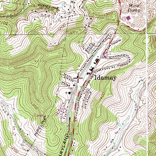 Topographic Map of Idamay Post Office, WV