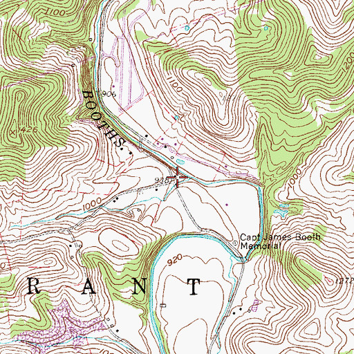Topographic Map of Captain Booth School (historical), WV