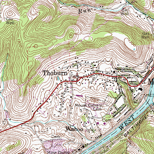 Topographic Map of Cochran Cemetery, WV