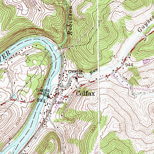 Topographic Map of Colfax Elementary School (historical), WV
