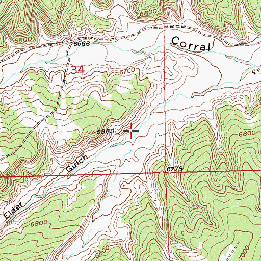 Topographic Map of Box Elder Gulch, CO