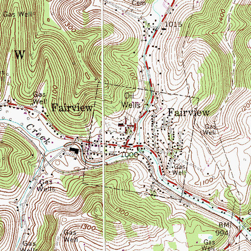 Topographic Map of Fairview Elementary School, WV