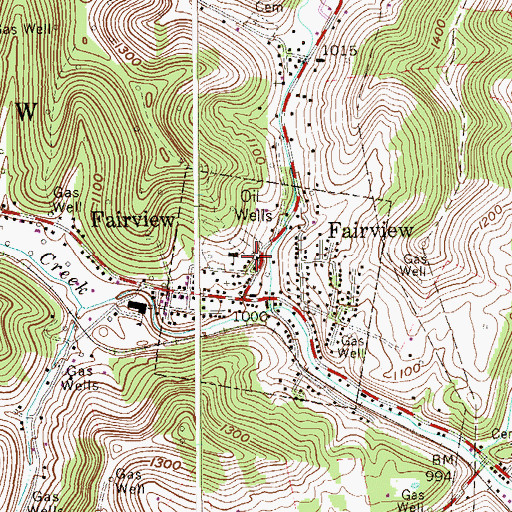 Topographic Map of Fairview United Methodist Church, WV