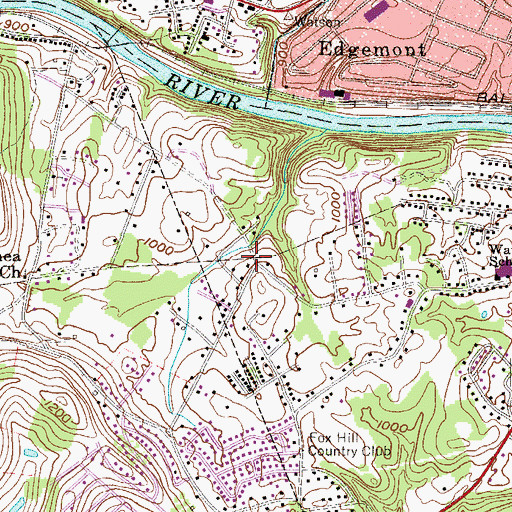 Topographic Map of Gaston, WV