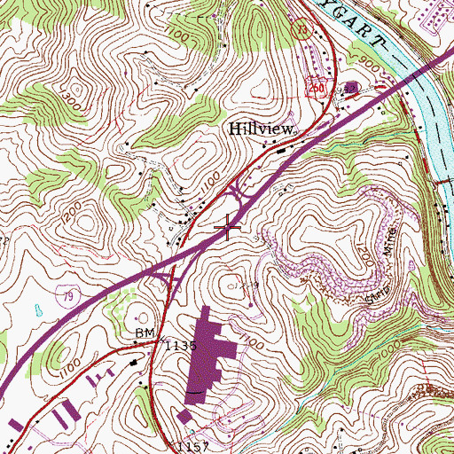 Topographic Map of Interchange 132, WV