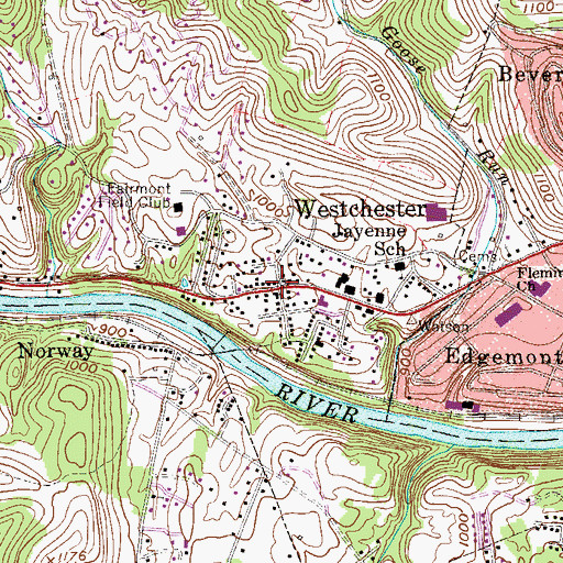 Topographic Map of Jayenn, WV