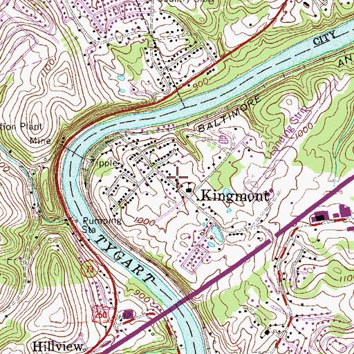 Topographic Map of Kingmont United Methodist Church, WV