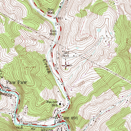 Topographic Map of Ministers Cemetery, WV