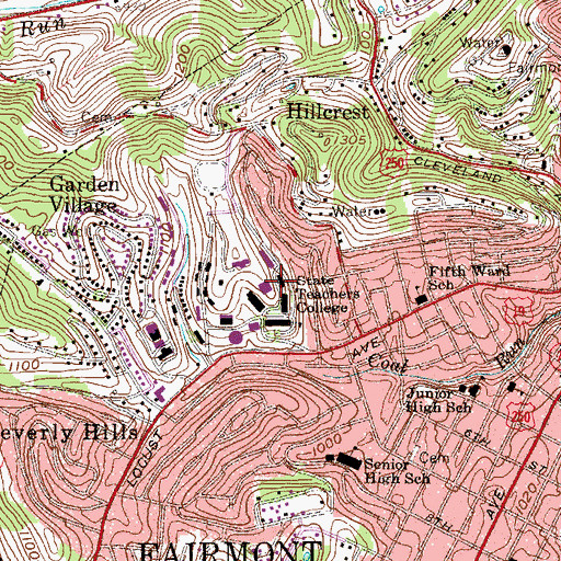 Topographic Map of Morrow Hall, WV