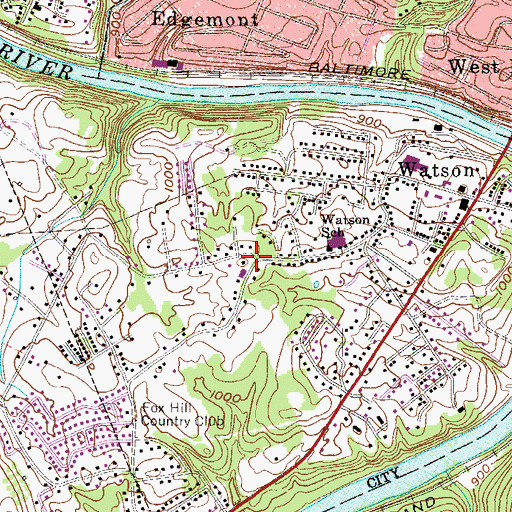 Topographic Map of New England, WV