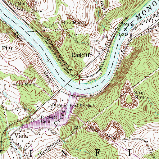 Topographic Map of Salem Methodist Church (historical), WV