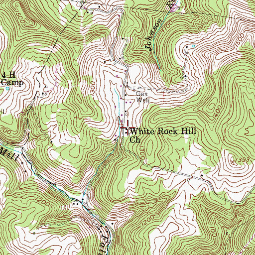 Topographic Map of White Rock School (historical), WV
