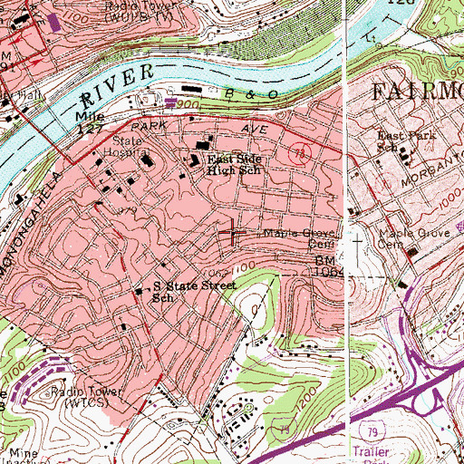 Topographic Map of Apostolic Christian Temple School, WV