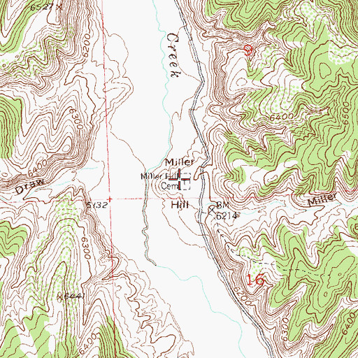 Topographic Map of Miller Hill Cemetery, CO