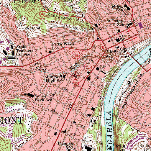 Topographic Map of Butcher Public School (historical), WV