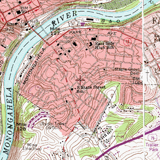 Topographic Map of Calvary Tabernacle, WV