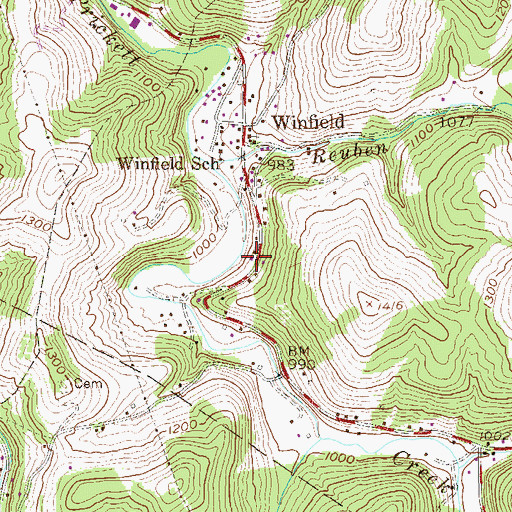 Topographic Map of Canton, WV