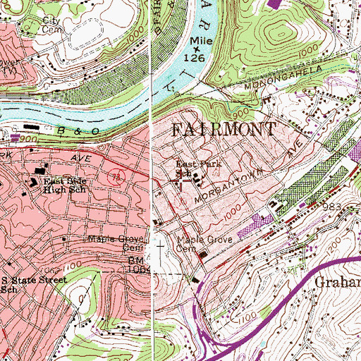 Topographic Map of Christ United Methodist Church, WV