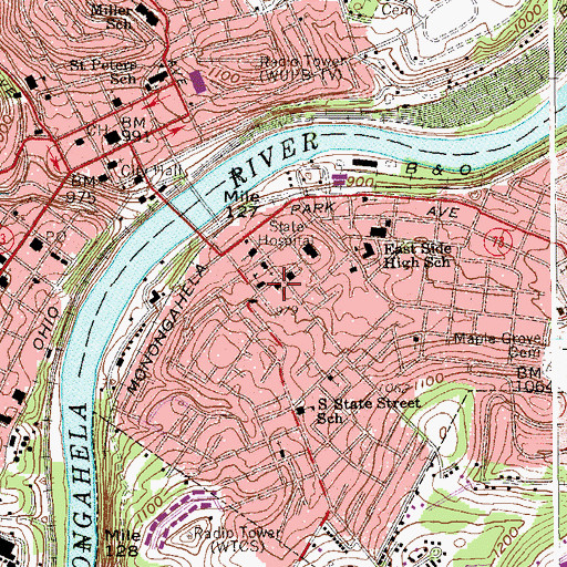 Topographic Map of Church of Christ, WV
