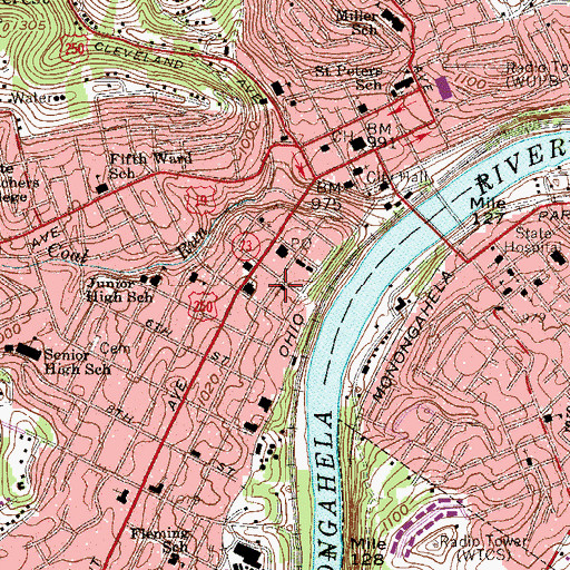 Topographic Map of Grace Lutheran Church, WV