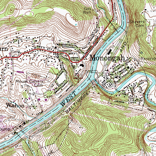 Topographic Map of Holy Spirit Catholic Church, WV