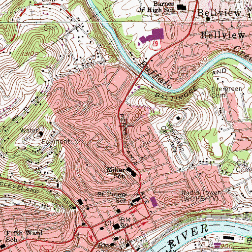 Topographic Map of Morningstar Baptist Church, WV