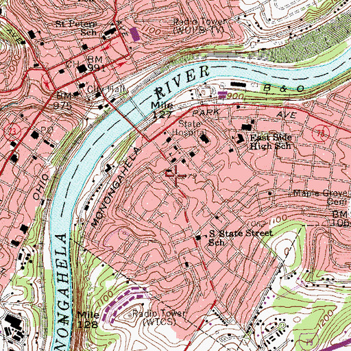 Topographic Map of Palatine, WV