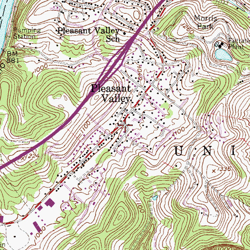 Topographic Map of Valley Volunteer Fire Department, WV