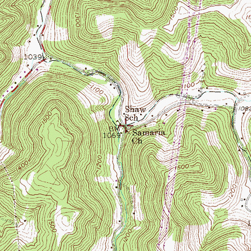 Topographic Map of Samaria, WV